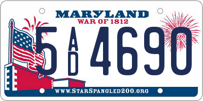 MD license plate 5AD4690