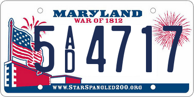 MD license plate 5AD4717