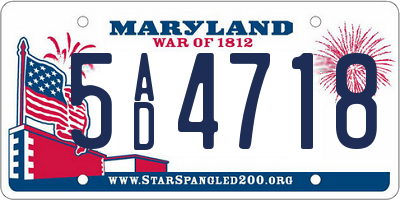 MD license plate 5AD4718
