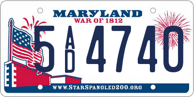 MD license plate 5AD4740