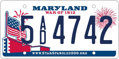 MD license plate 5AD4742