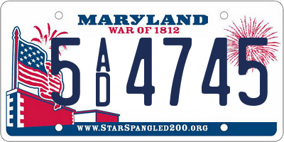 MD license plate 5AD4745