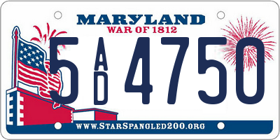 MD license plate 5AD4750