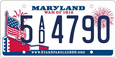 MD license plate 5AD4790