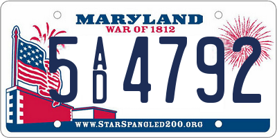 MD license plate 5AD4792