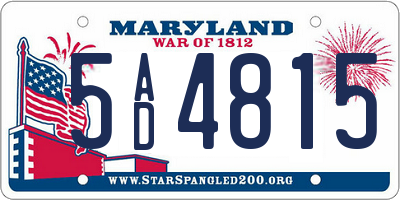 MD license plate 5AD4815