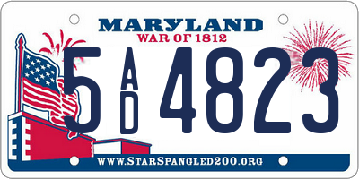 MD license plate 5AD4823