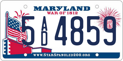 MD license plate 5AD4859