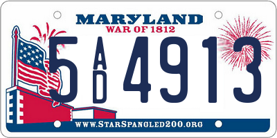 MD license plate 5AD4913