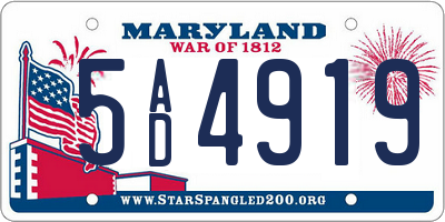 MD license plate 5AD4919