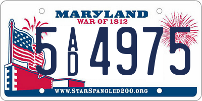 MD license plate 5AD4975
