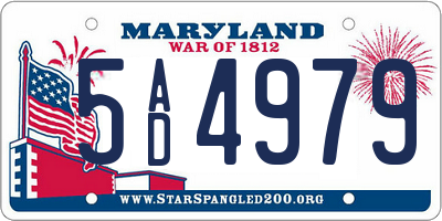 MD license plate 5AD4979