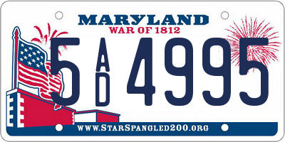 MD license plate 5AD4995