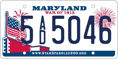 MD license plate 5AD5046