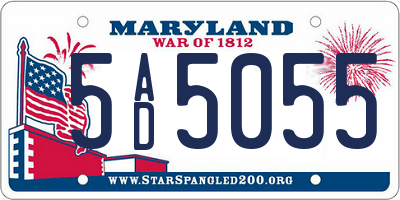 MD license plate 5AD5055