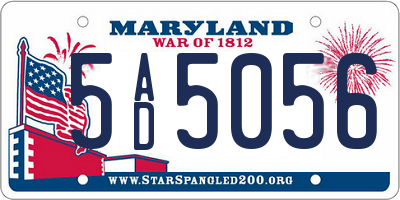 MD license plate 5AD5056