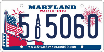 MD license plate 5AD5060