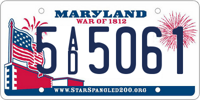 MD license plate 5AD5061