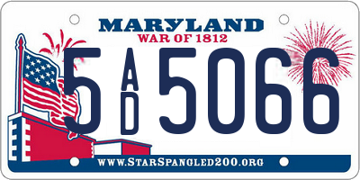 MD license plate 5AD5066