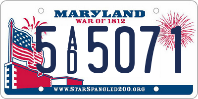 MD license plate 5AD5071