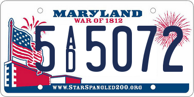 MD license plate 5AD5072