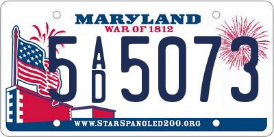 MD license plate 5AD5073