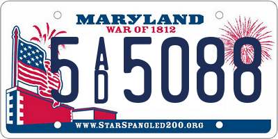 MD license plate 5AD5088