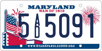 MD license plate 5AD5091
