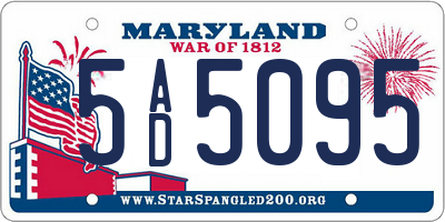 MD license plate 5AD5095