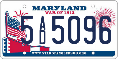 MD license plate 5AD5096
