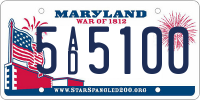 MD license plate 5AD5100