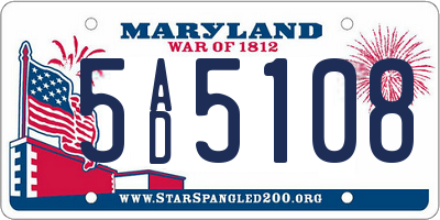 MD license plate 5AD5108