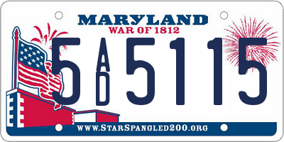 MD license plate 5AD5115
