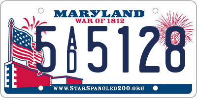 MD license plate 5AD5128