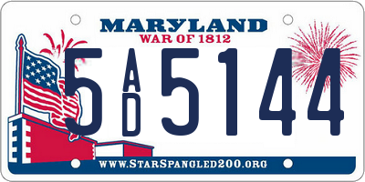 MD license plate 5AD5144
