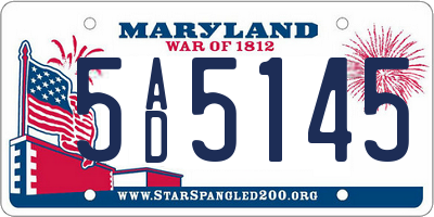 MD license plate 5AD5145