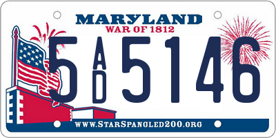 MD license plate 5AD5146