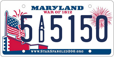 MD license plate 5AD5150