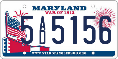 MD license plate 5AD5156