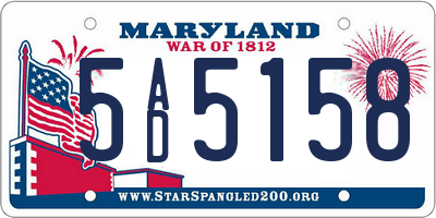 MD license plate 5AD5158