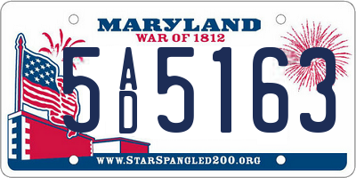 MD license plate 5AD5163