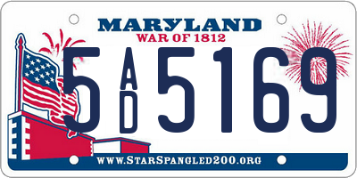 MD license plate 5AD5169