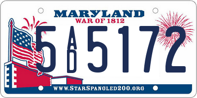 MD license plate 5AD5172