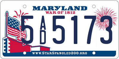 MD license plate 5AD5173