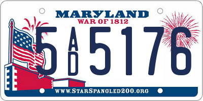 MD license plate 5AD5176