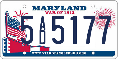 MD license plate 5AD5177