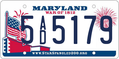 MD license plate 5AD5179