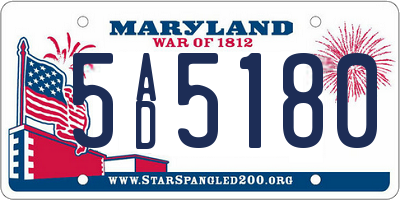 MD license plate 5AD5180