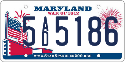 MD license plate 5AD5186