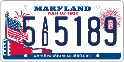 MD license plate 5AD5189